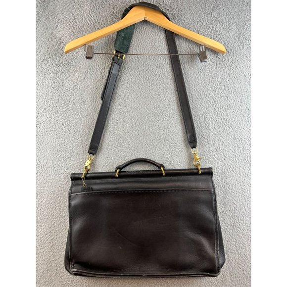 90's Vintage Coach 5266 Beekman Vintage Black Leather Briefcase
